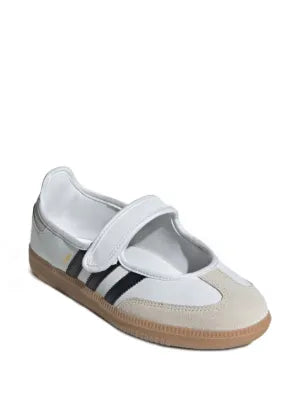 Adidas Samba Jane Blanche - basket cuir blanche vue de face